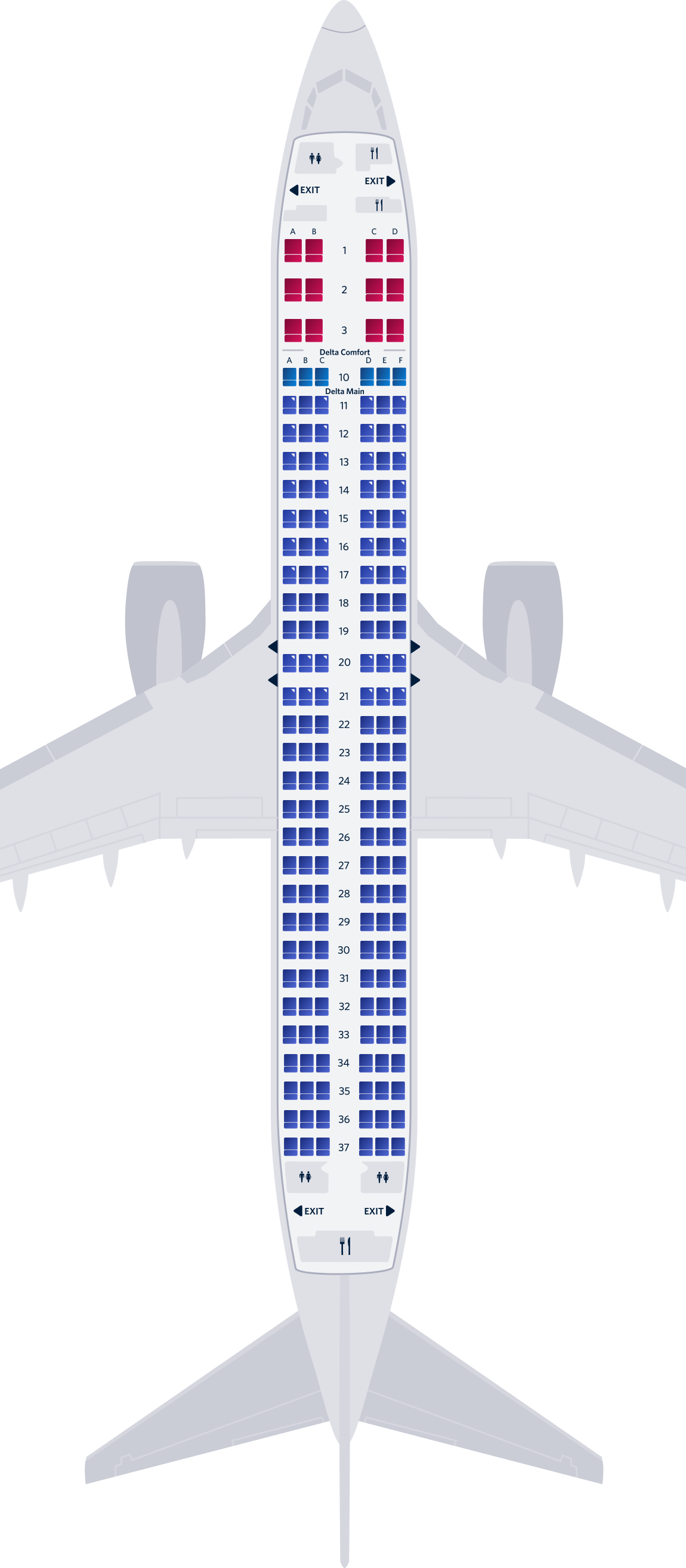 Boeing 737-900-73J seat map Boeing 737-900-73J seat map