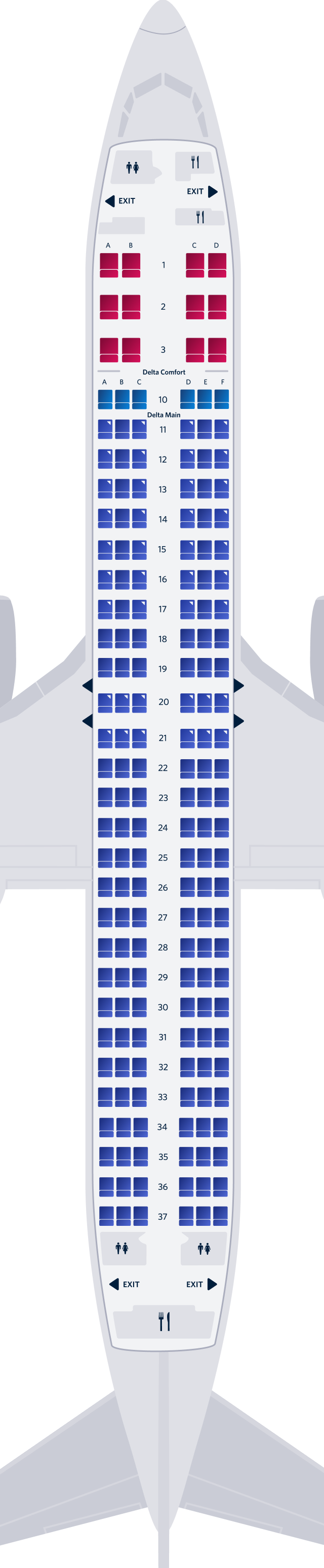 Boeing 737-900-73J seat map Boeing 737-900-73J seat map