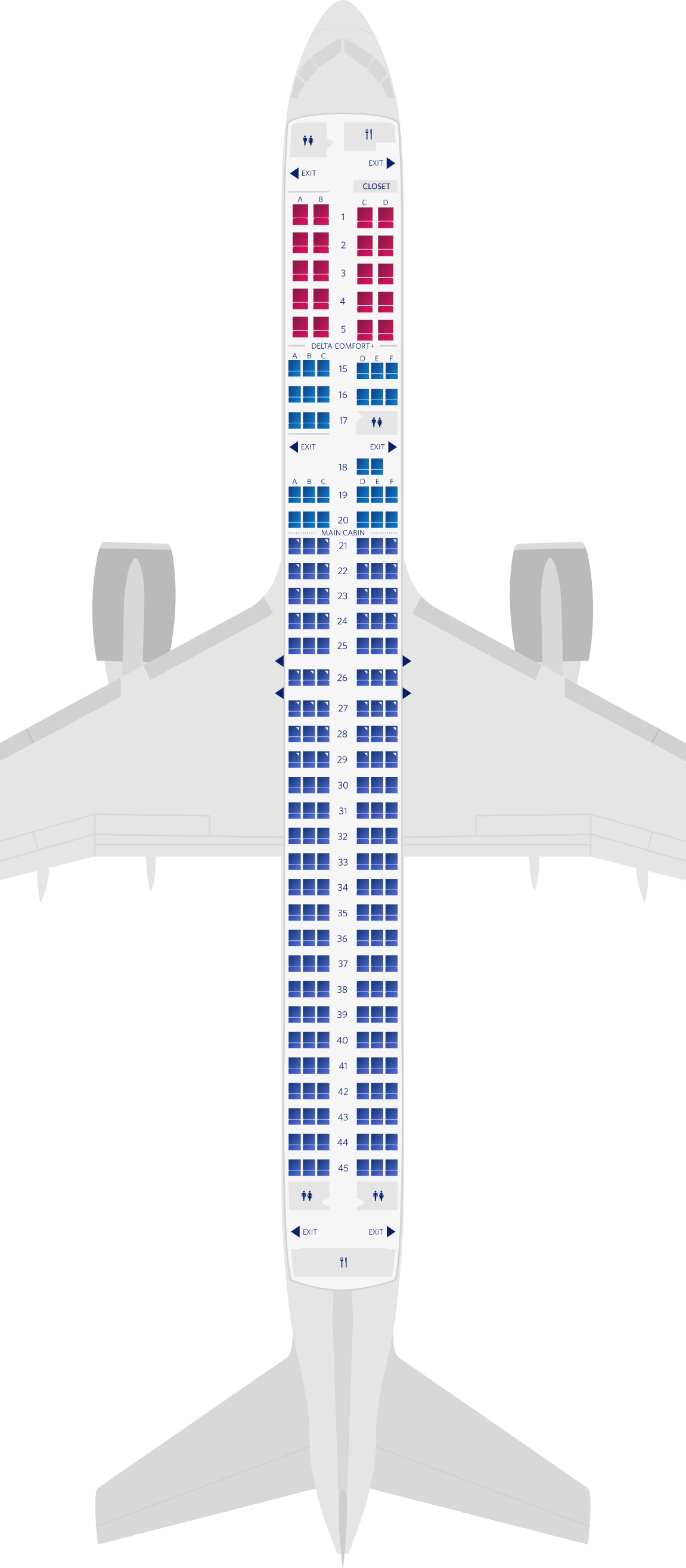보잉 757-200-75D 좌석 배치도