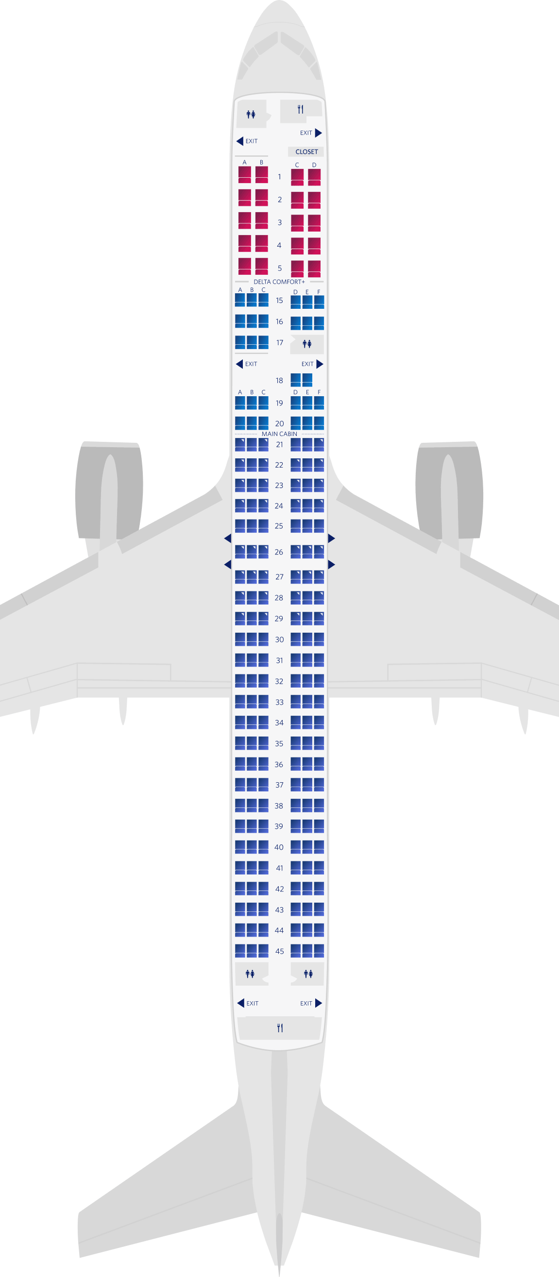 Mappa dei posti a sedere del Boeing 757-200-75D