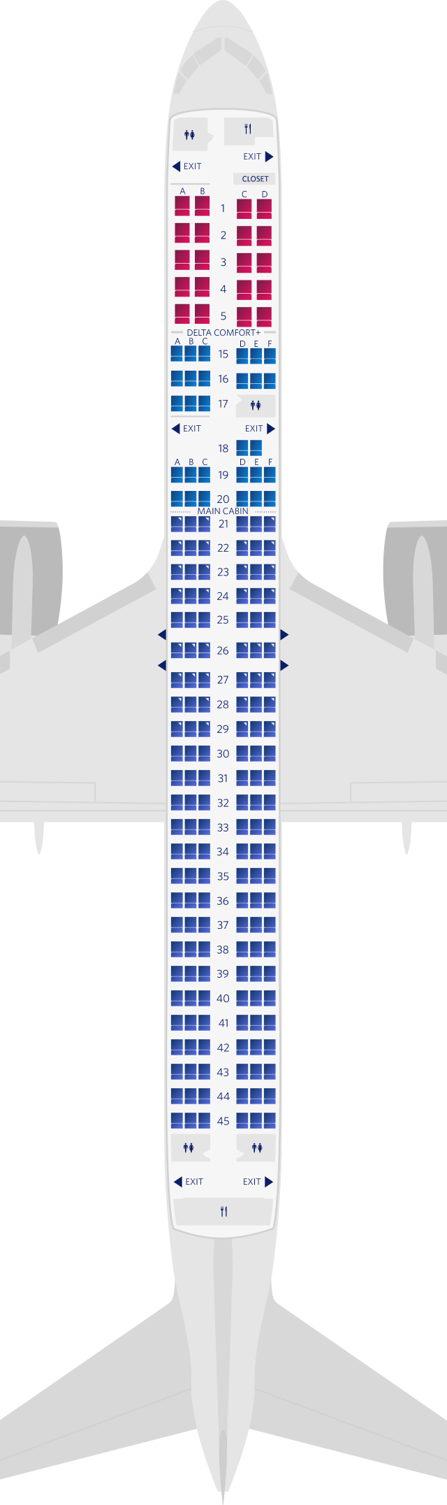 Configuration des sièges du Boeing 757-200-75H