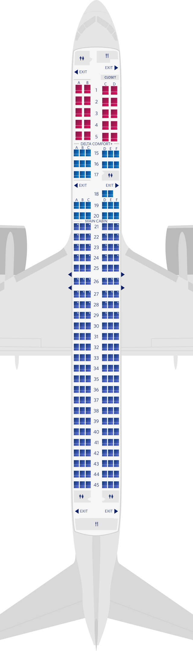 Configuration des sièges du Boeing 757-200-75D