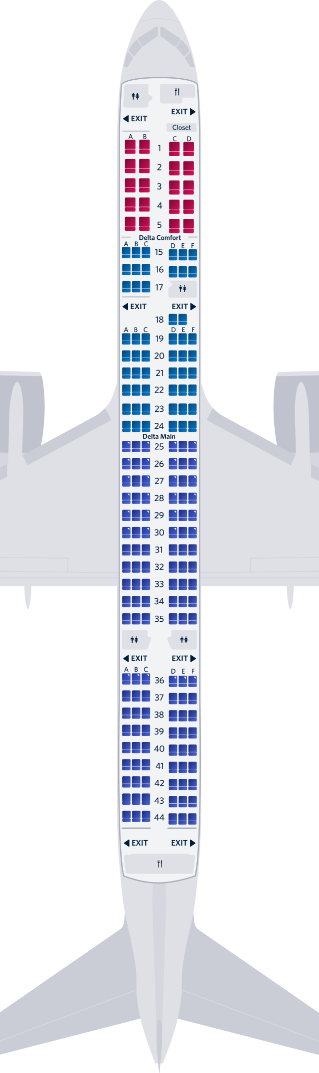 Boeing 757-200-75G seat map