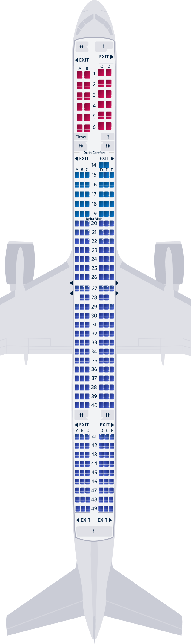 ボーイング757-300-75Y型機シートマップ