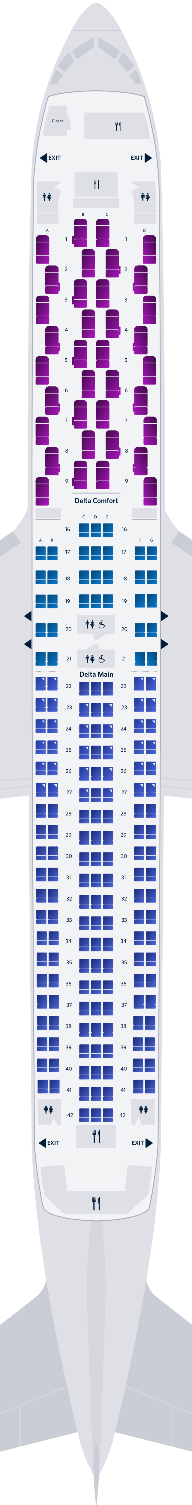 Boeing 767-300ER (76L) Seat Map