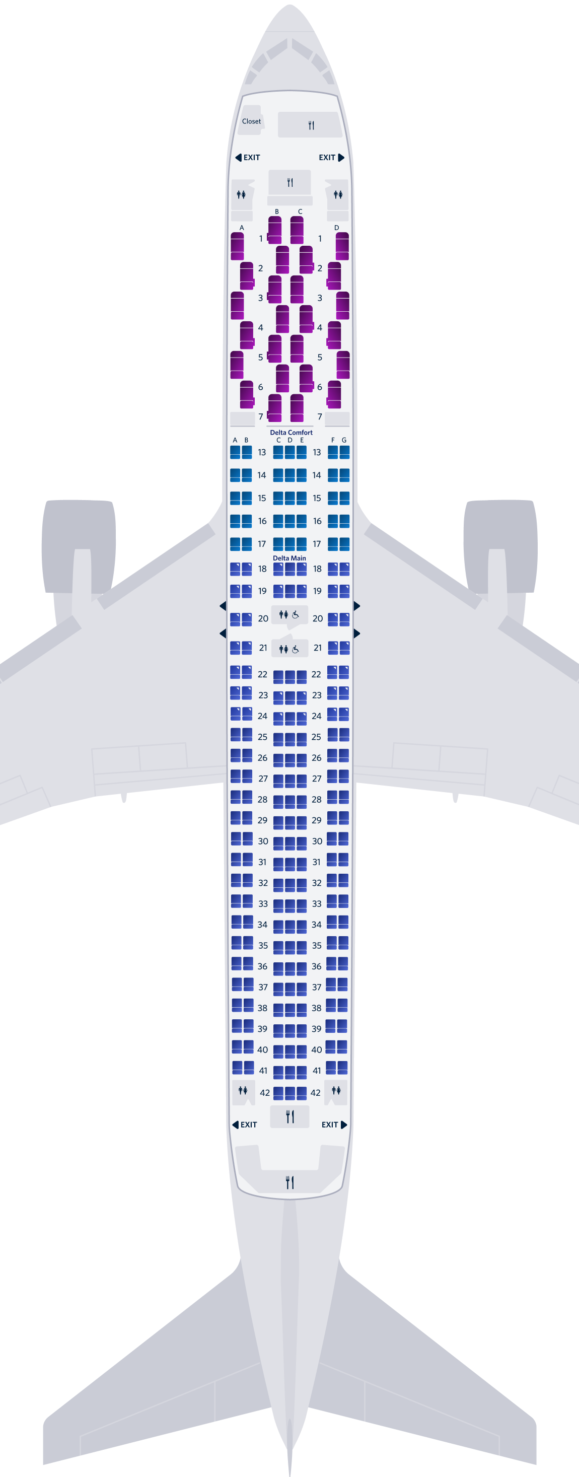 Boeing 767-300ER (76Z) Seat Map
