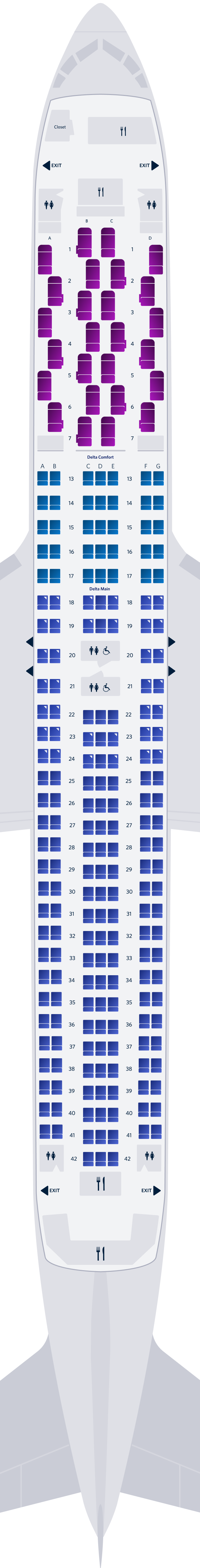 Boeing 767-300ER (76Z) Seat Map