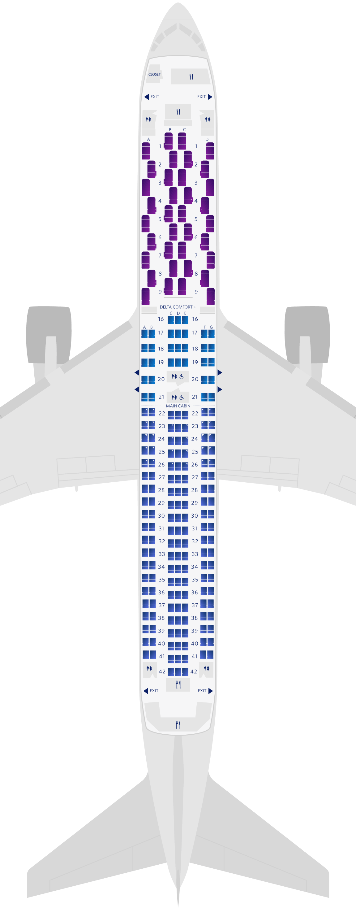 ボーイング767-300ER（76L）シートマップ