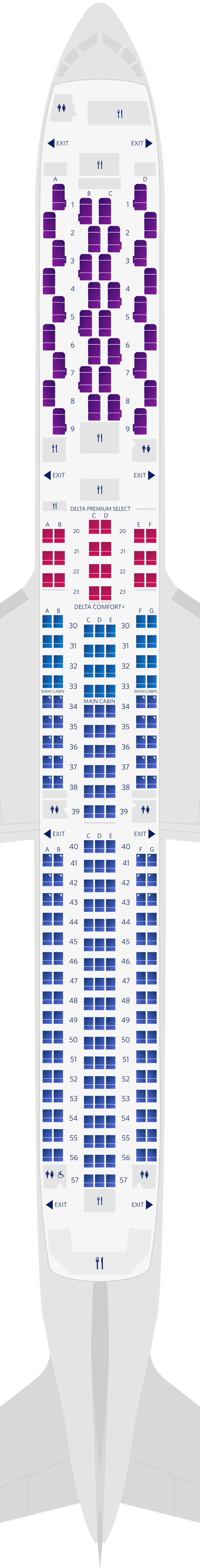 Boeing 767-400ER (764): mappa dei posti