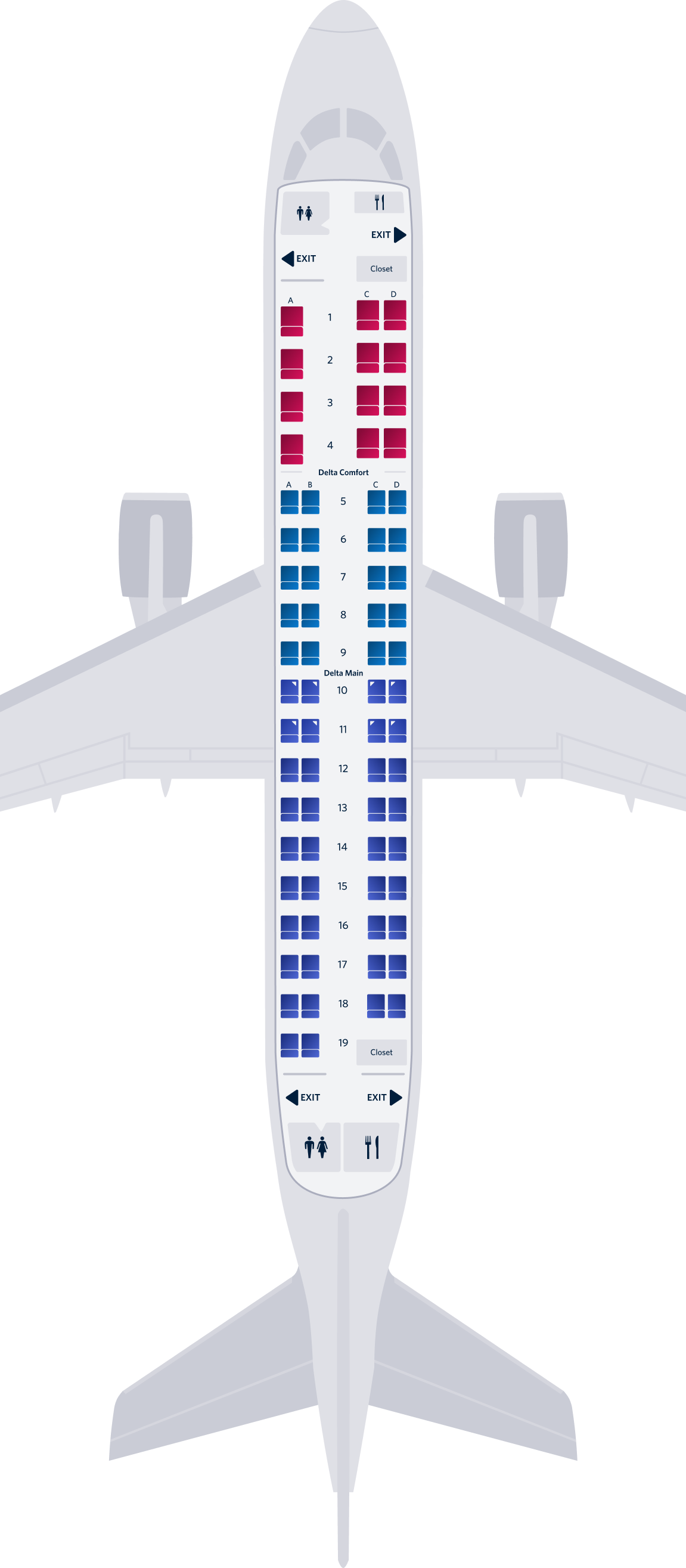 エンブラエルERJ-175(70)シートマップ