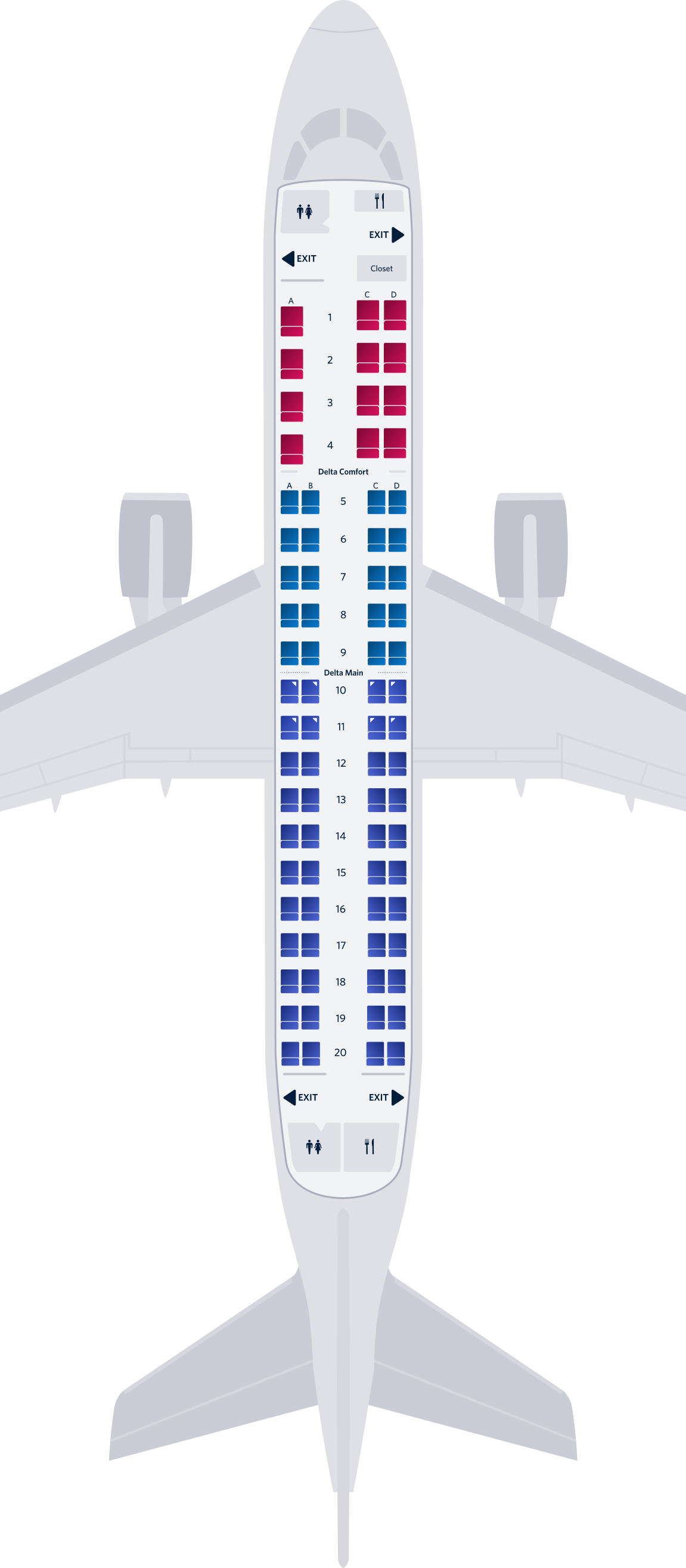 エンブラエルERJ-175(ES4)シートマップ