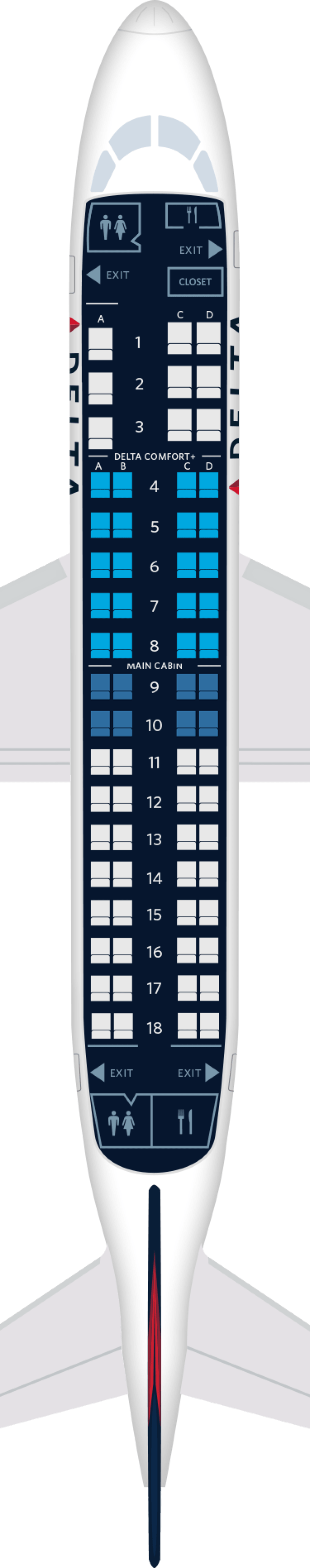 Embraer E-170 Seat Maps, Specs & Amenities | Delta Air Lines