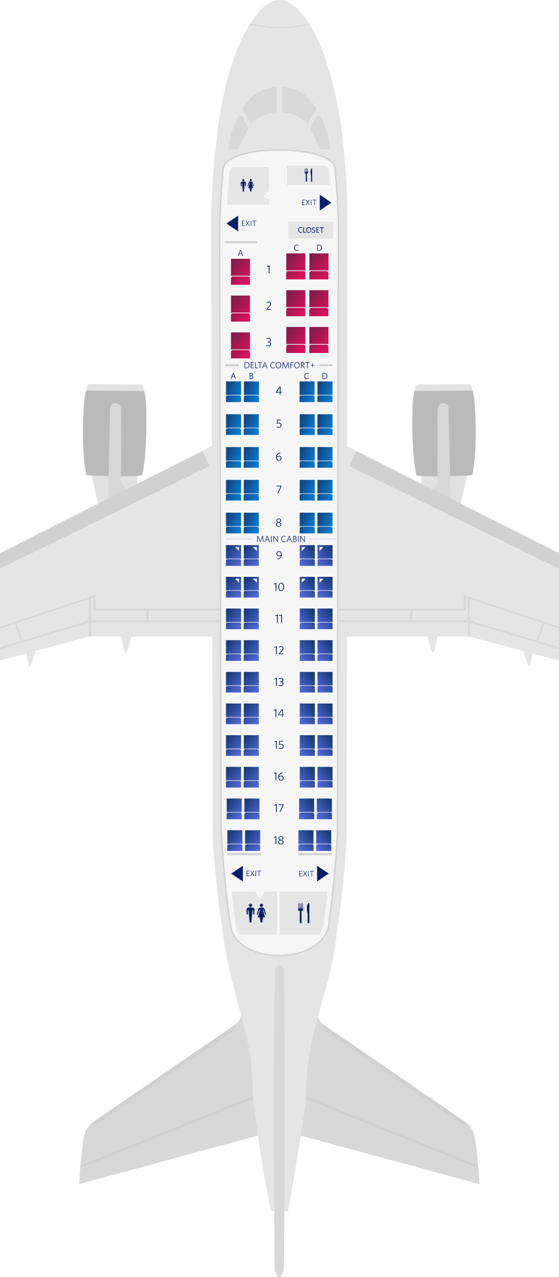 Embraer E170 – Sitzplatzübersicht