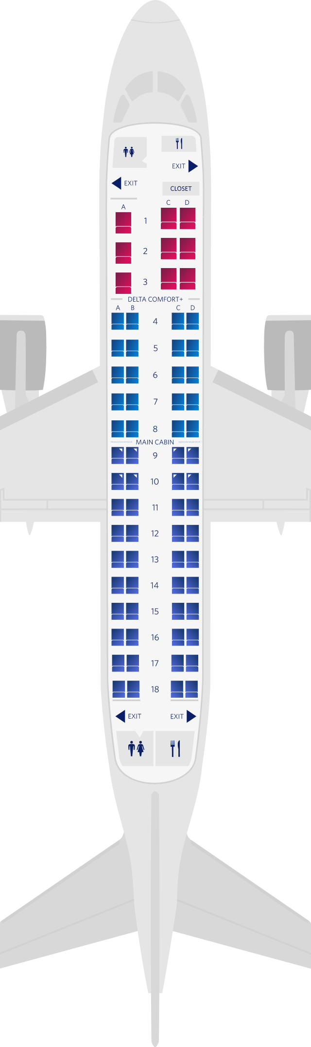 Mapa de asientos Embraer E170