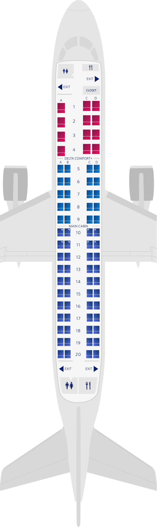 Embraer ERJ-175 (ES4) – Sitzplatzübersicht