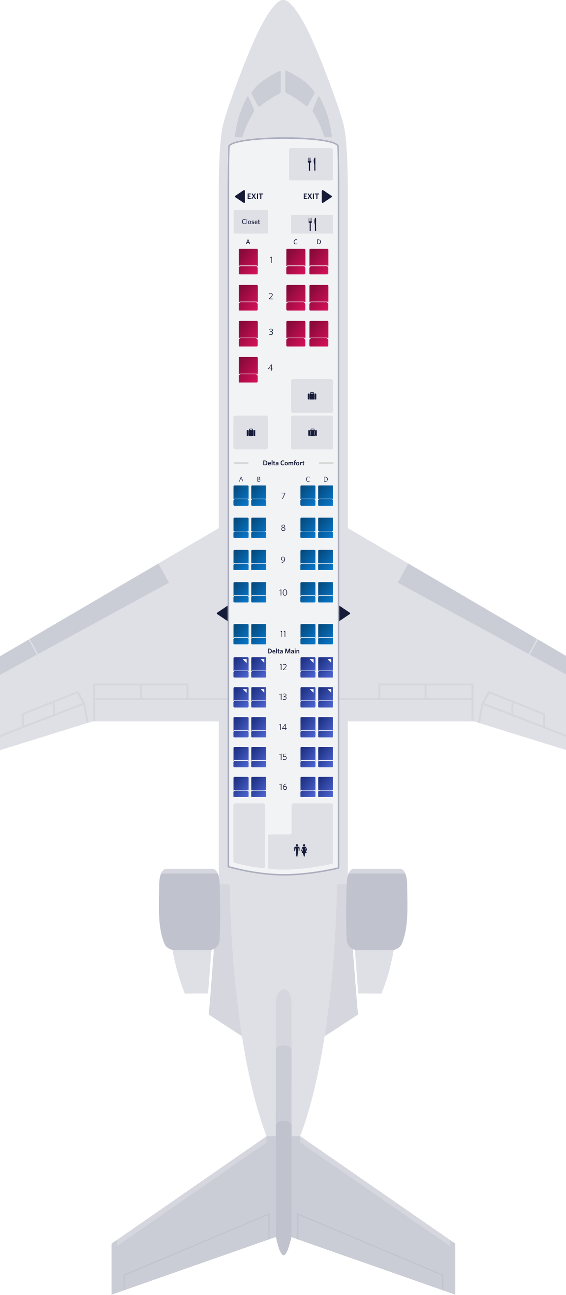 ボンバルディアCRJ-550型機(50席)シートマップ
