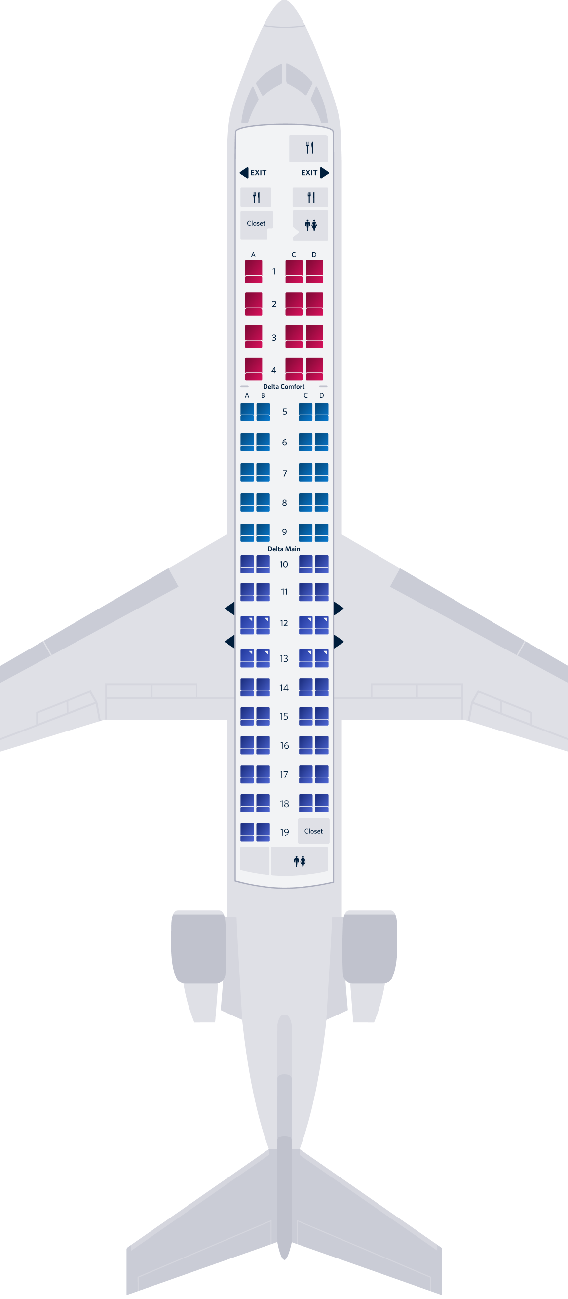 ボンバルディアCRJ-900-70型機シートマップ