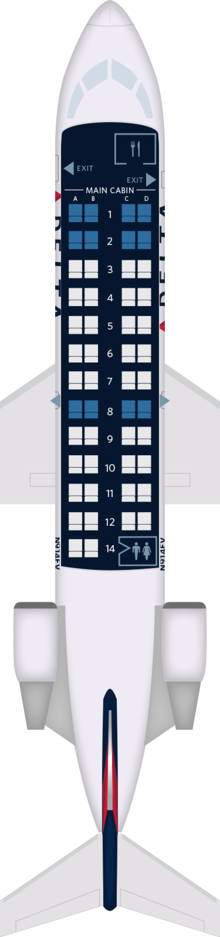 Bombardier CRJ200 Seat Maps, Specs & Amenities Delta Air Lines