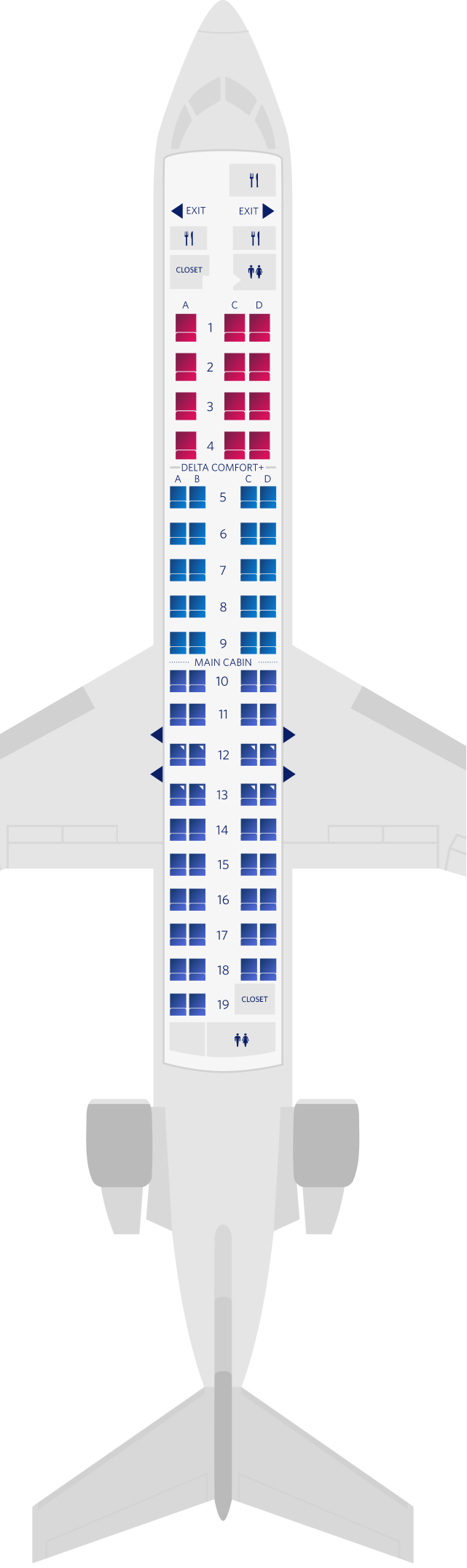 ボンバルディアCRJ-900-70型機シートマップ