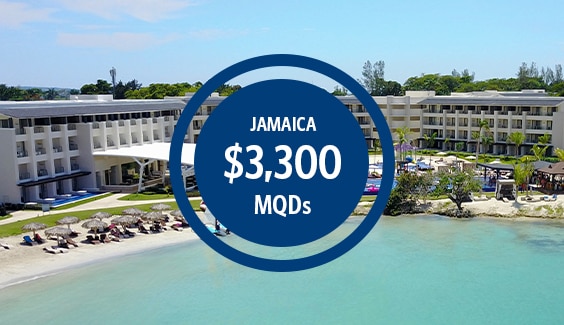 Royalton Negril Resort in Jamaica with outdoor pool and $3300 MQDs vacation offer in blue circle