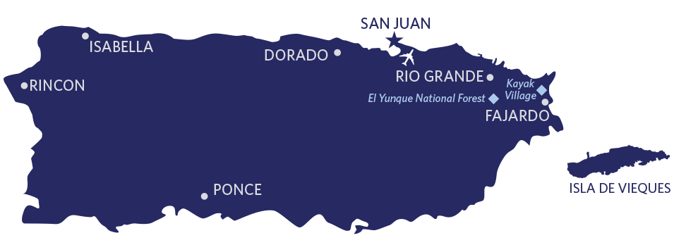 Map of Puerto Rico and Isla de Vieques.