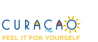 Colorful Curacao Logo. Feel it for yourself in yellow text.