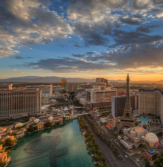 Las Vegas arial skyline during daytime.