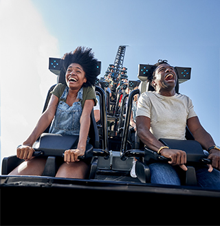 People on roller coaster at Universal's Islands of Adventure