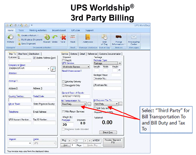 UPS Worldship example