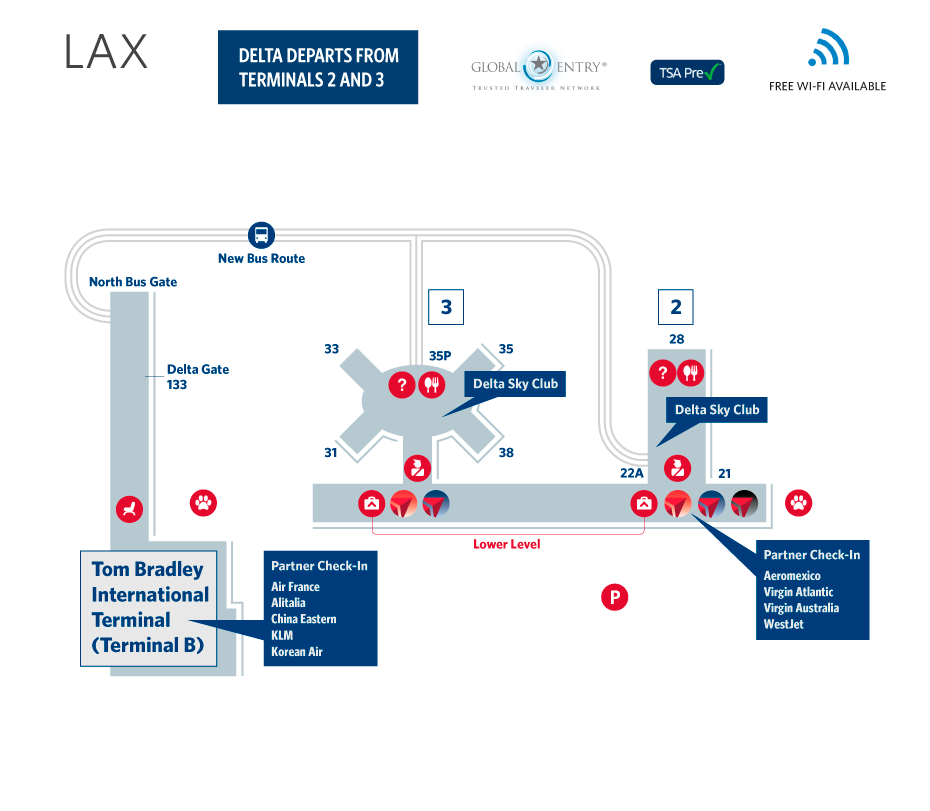 Plan de l'aéroport de LAX Plan de l'aéroport de LAX