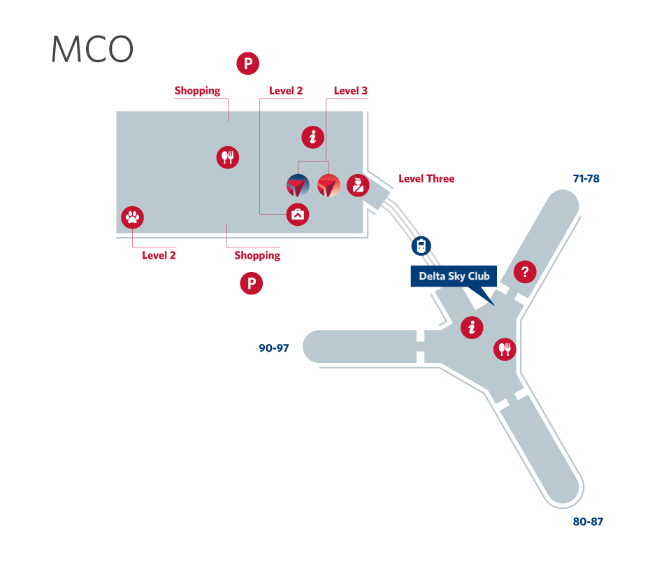Plan de l'aéroport d'Orlando Plan de l'aéroport d'Orlando