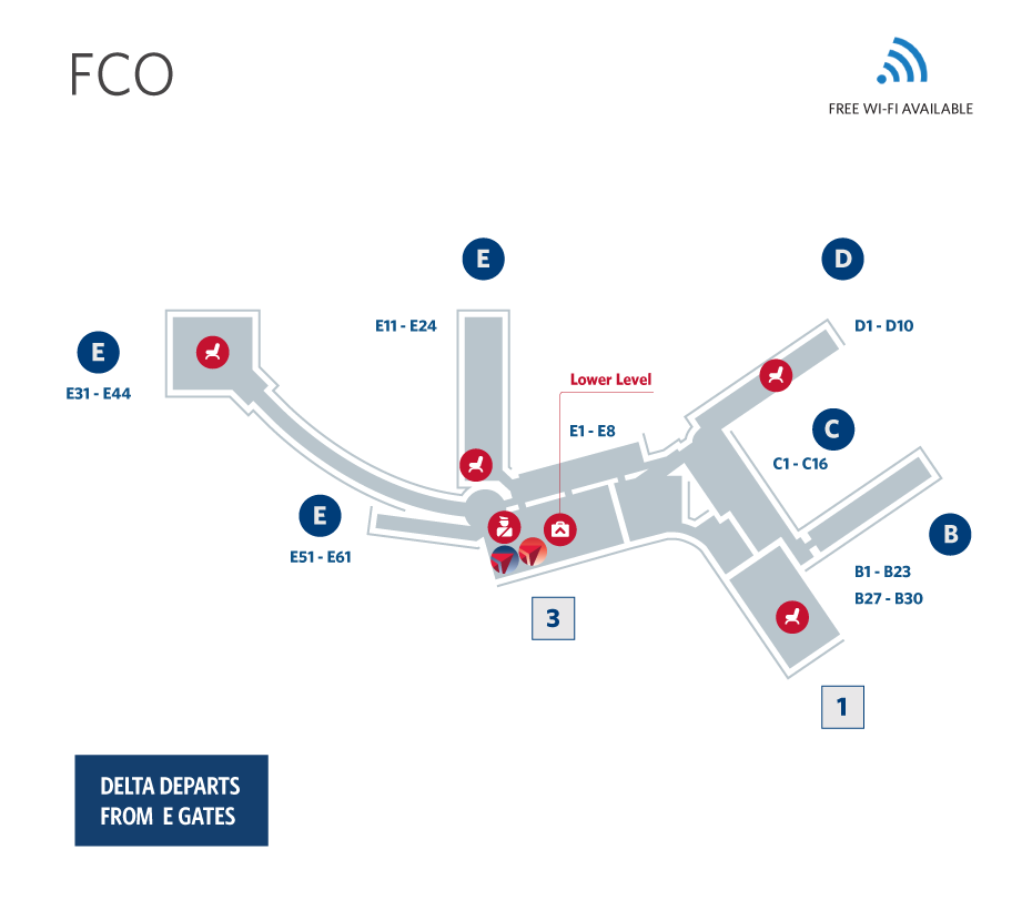 Plan de l'aéroport de Rome Plan de l'aéroport de Rome