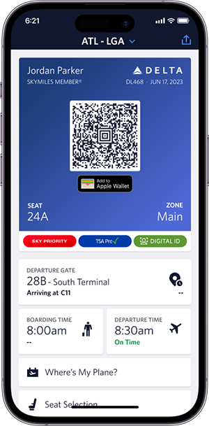 Fly Delta app - new boarding pass